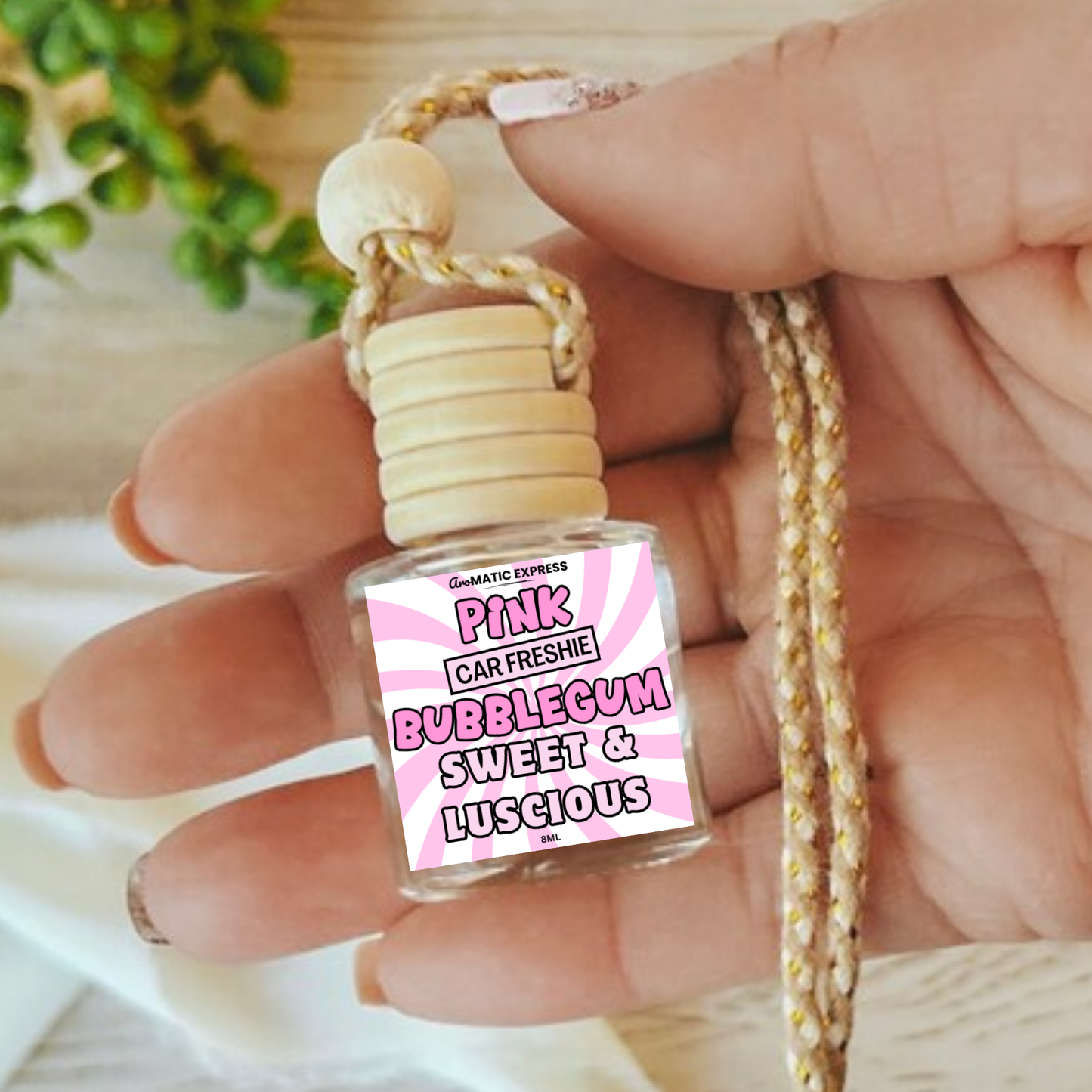 Pink Bubblegum Scented Car Freshie