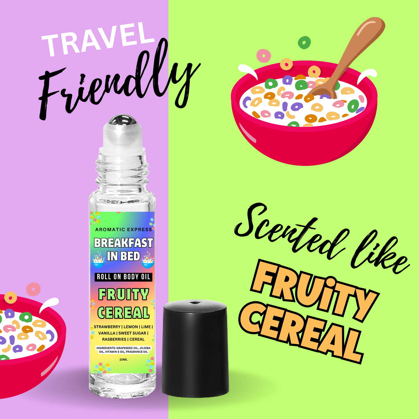 Fruity Rainbow Cereal Roll On Body Oil