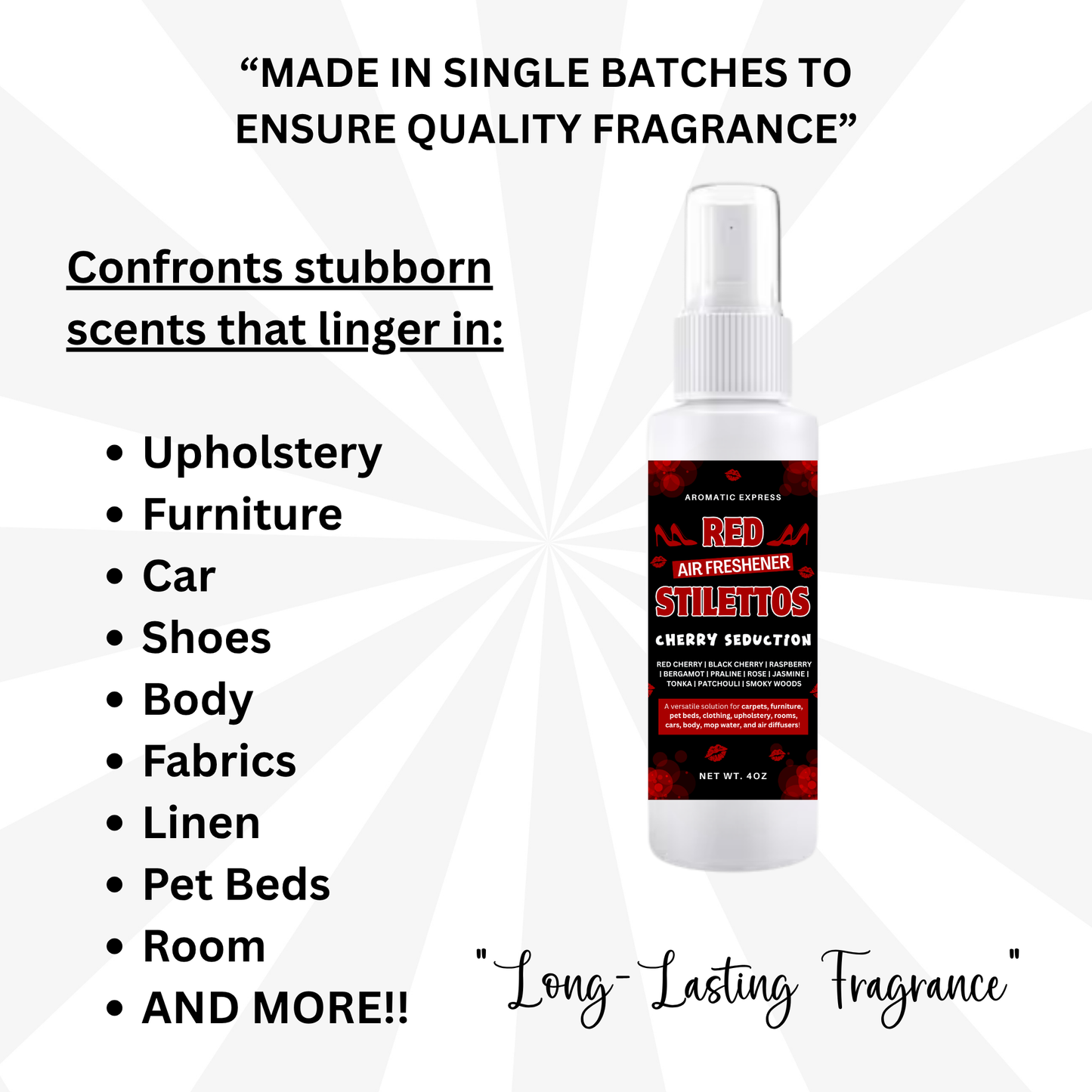 Red Stilettos Room + Linen Air Freshener Spray | Odor Eliminator Spray | Bathroom Spray