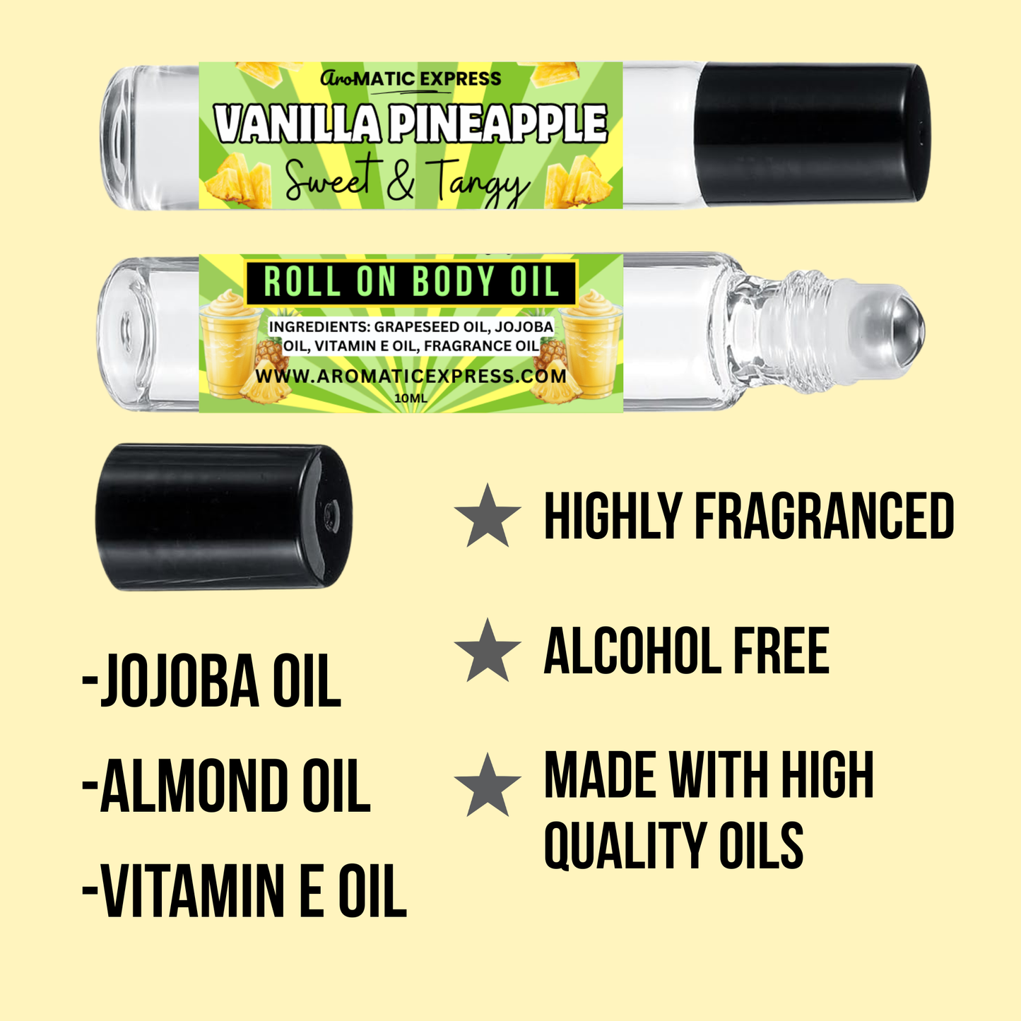 Vanilla Pineapple Roll On Body Oil