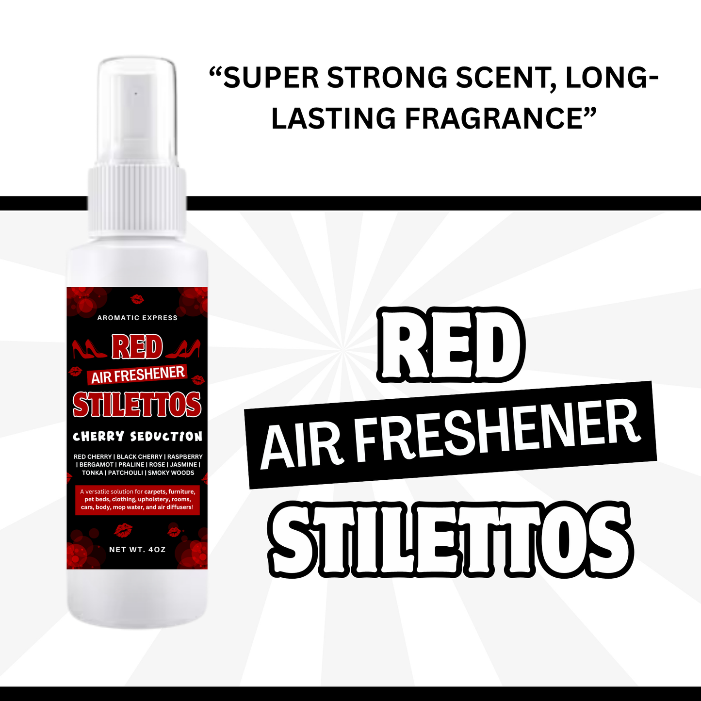 Red Stilettos Room + Linen Air Freshener Spray | Odor Eliminator Spray | Bathroom Spray