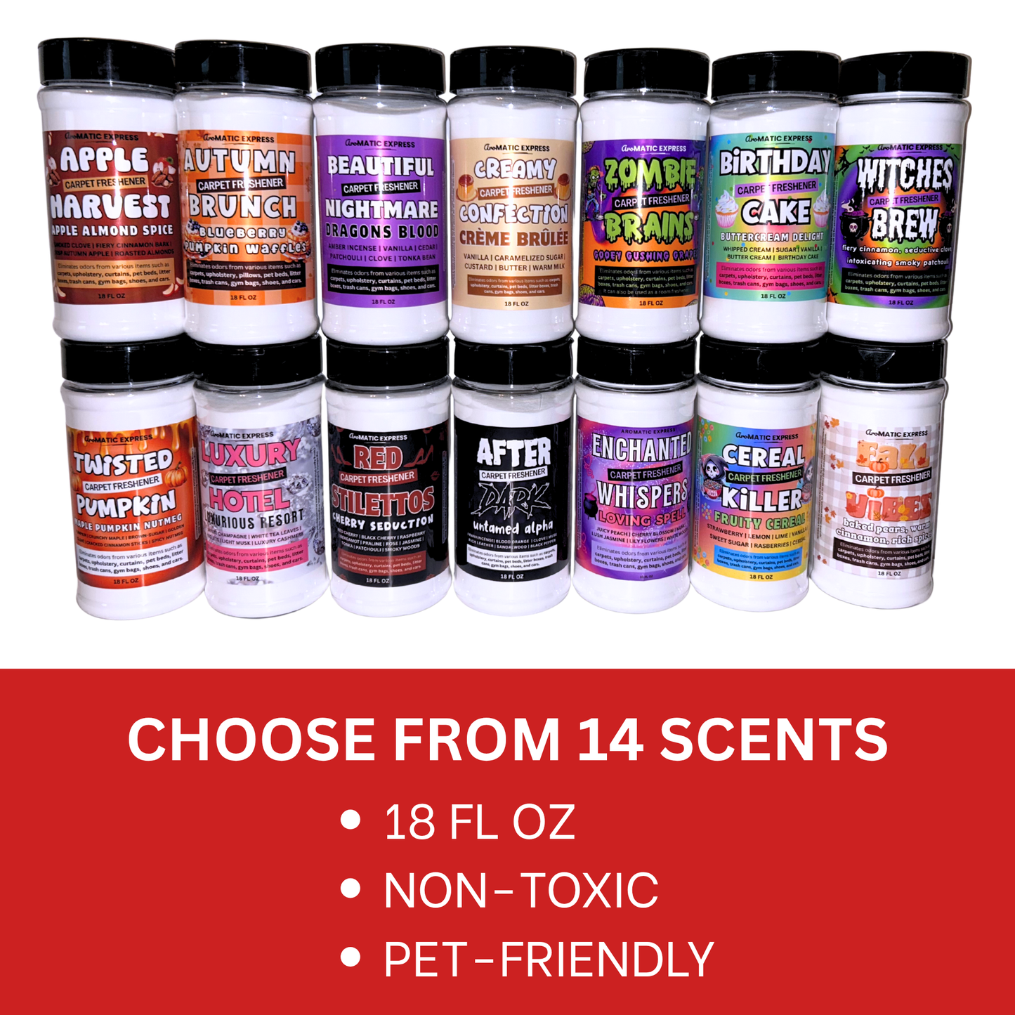 Red Stilettos Carpet Freshener | 108oz Sprinkle Jar | Odor Eliminator Powder