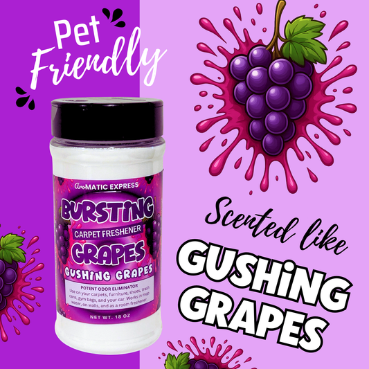 Bursting Grapes Carpet Freshener | 18 oz Sprinkle Jar | Odor Eliminator Powder