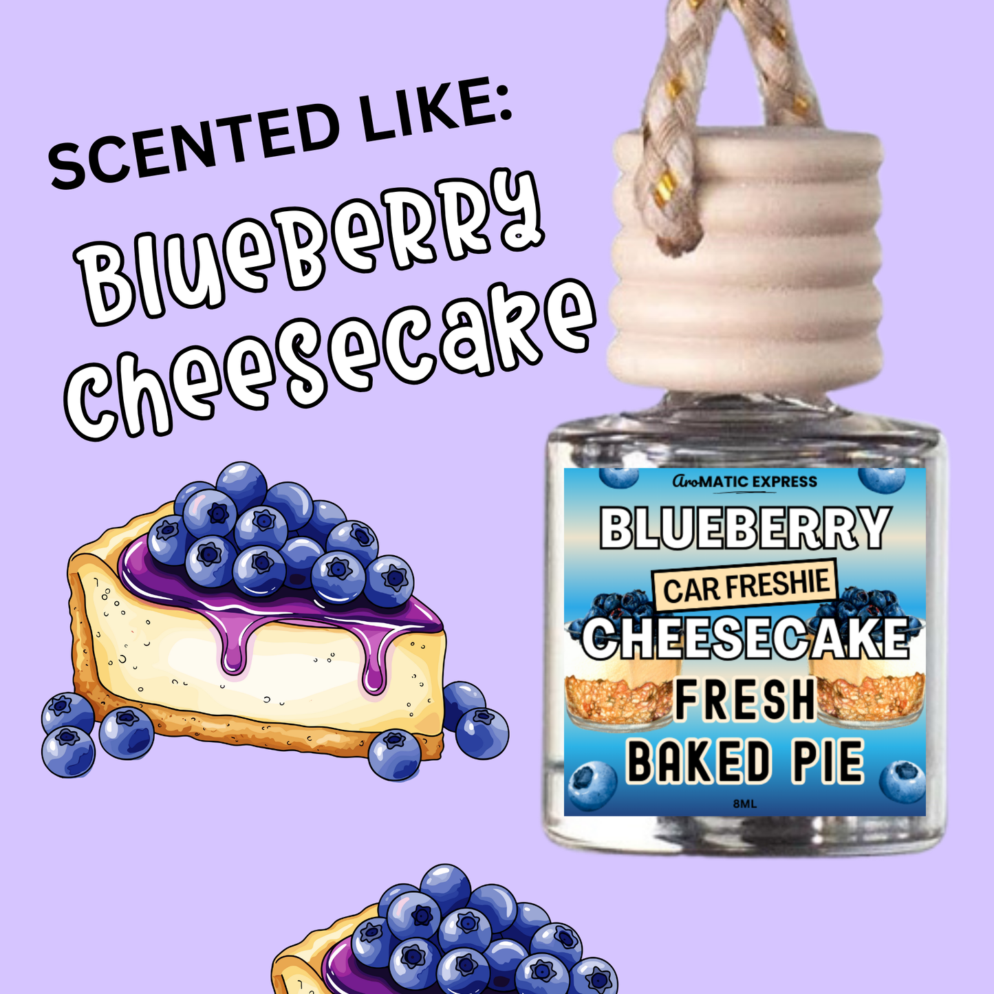 Blueberry Cheesecake Scented Car Freshie