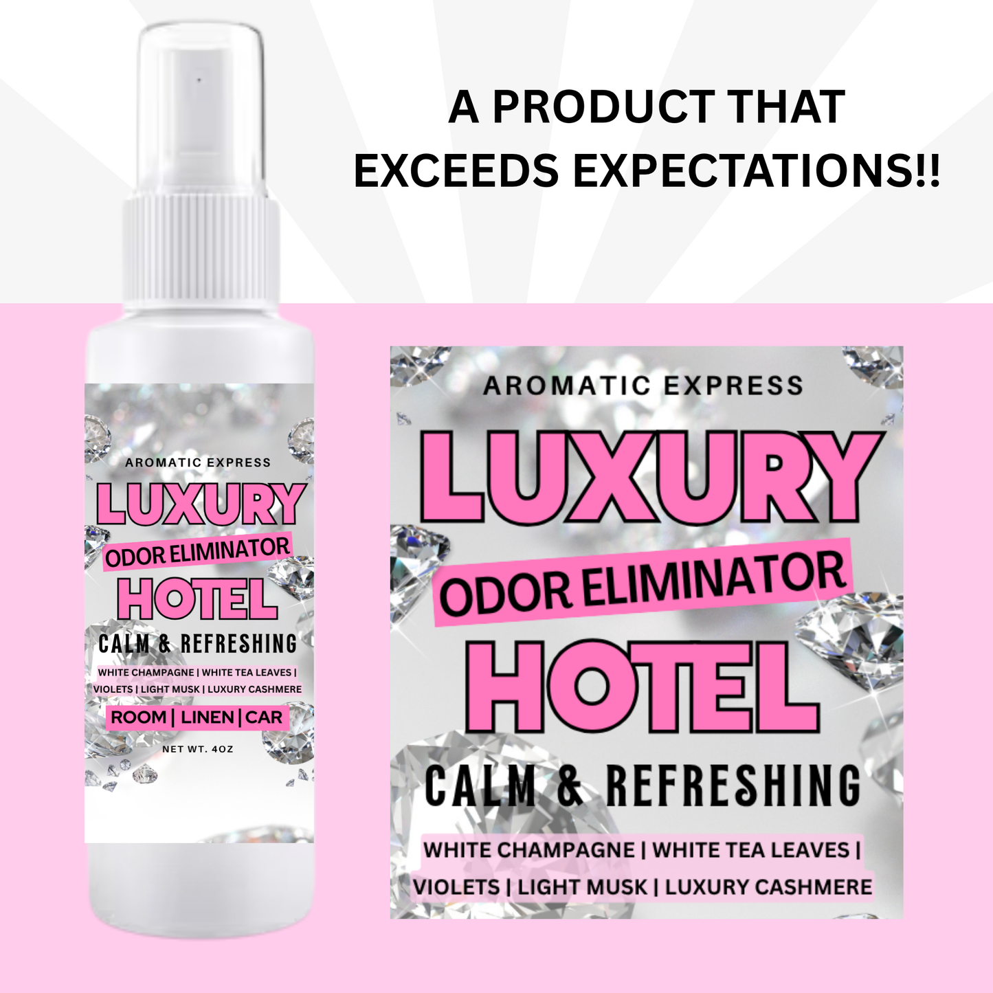 Luxury Hotel Room + Linen Air Freshener Spray | Odor Eliminator Spray | Bathroom Spray