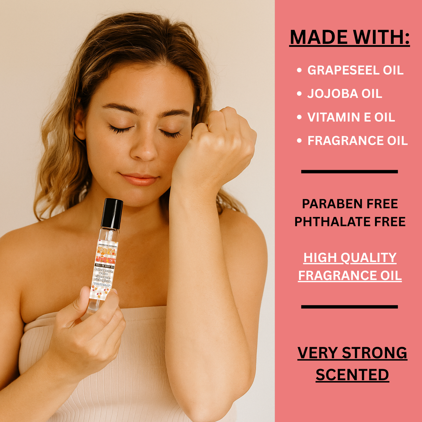 Fall Vibes Baked Pear & Cinnamon Roll On Body Oil