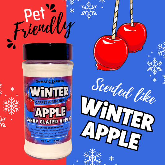 Winter Apple Carpet Freshener | 18 oz Sprinkle Jar | Odor Eliminator Powder