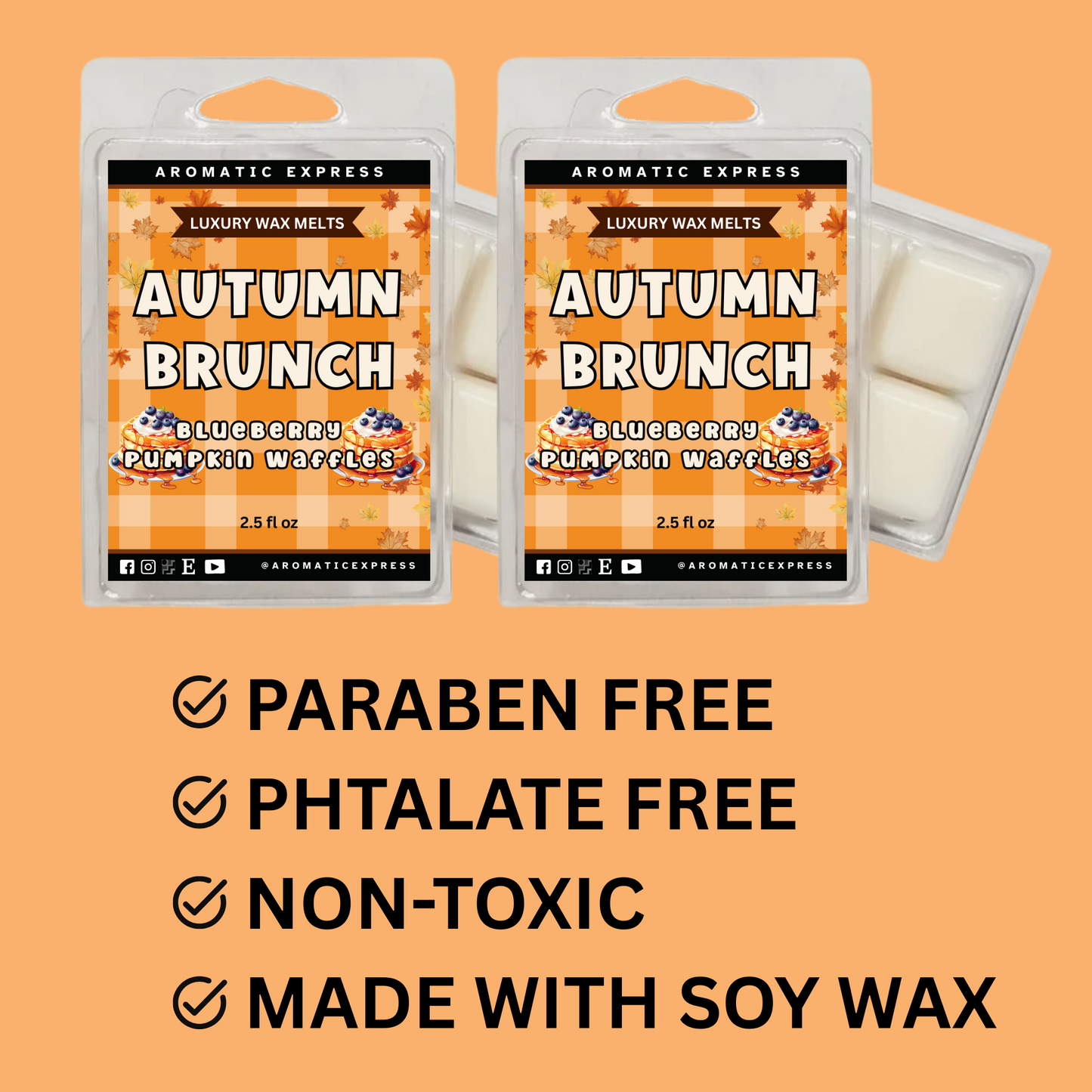 Autumn Brunch Blueberry Pumpkin Waffles Luxury Wax Melt