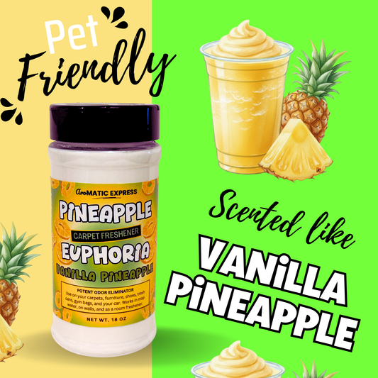 Vanilla Pineapple Carpet Freshener | 18 oz Sprinkle Jar | Odor Eliminator Powder