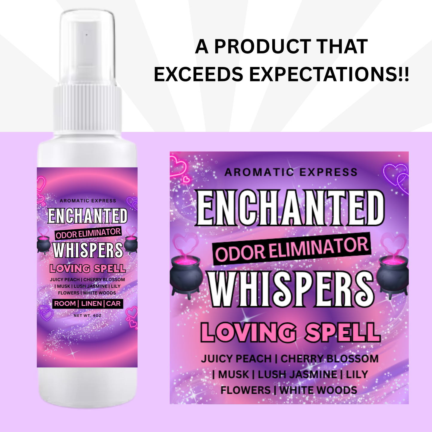 Loving Spell Enchanted Whispers Room + Linen Air Freshener Spray | Odor Eliminator Spray | Bathroom Spray)