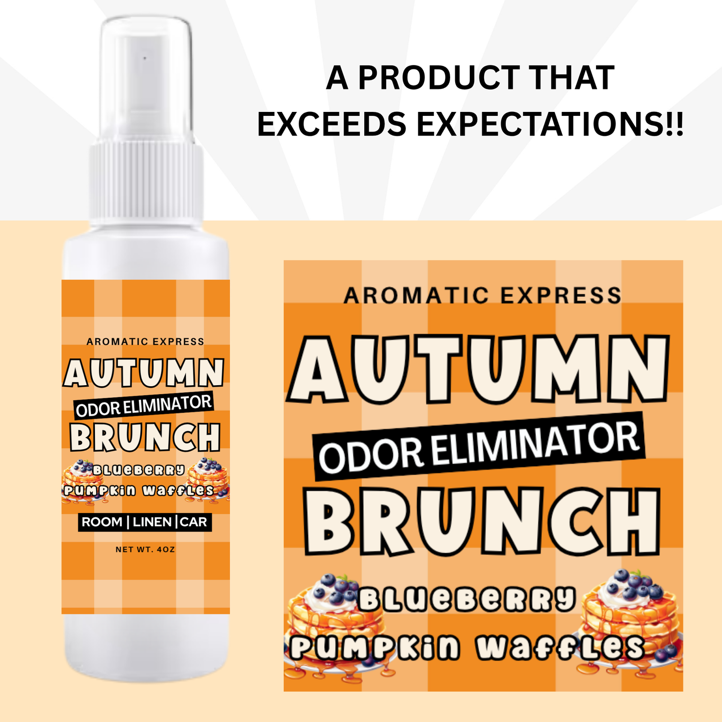 Autumn Brunch Blueberry Pumpkin Waffles Room + Linen Air Freshener Spray | Odor Eliminator Spray | Bathroom Spray