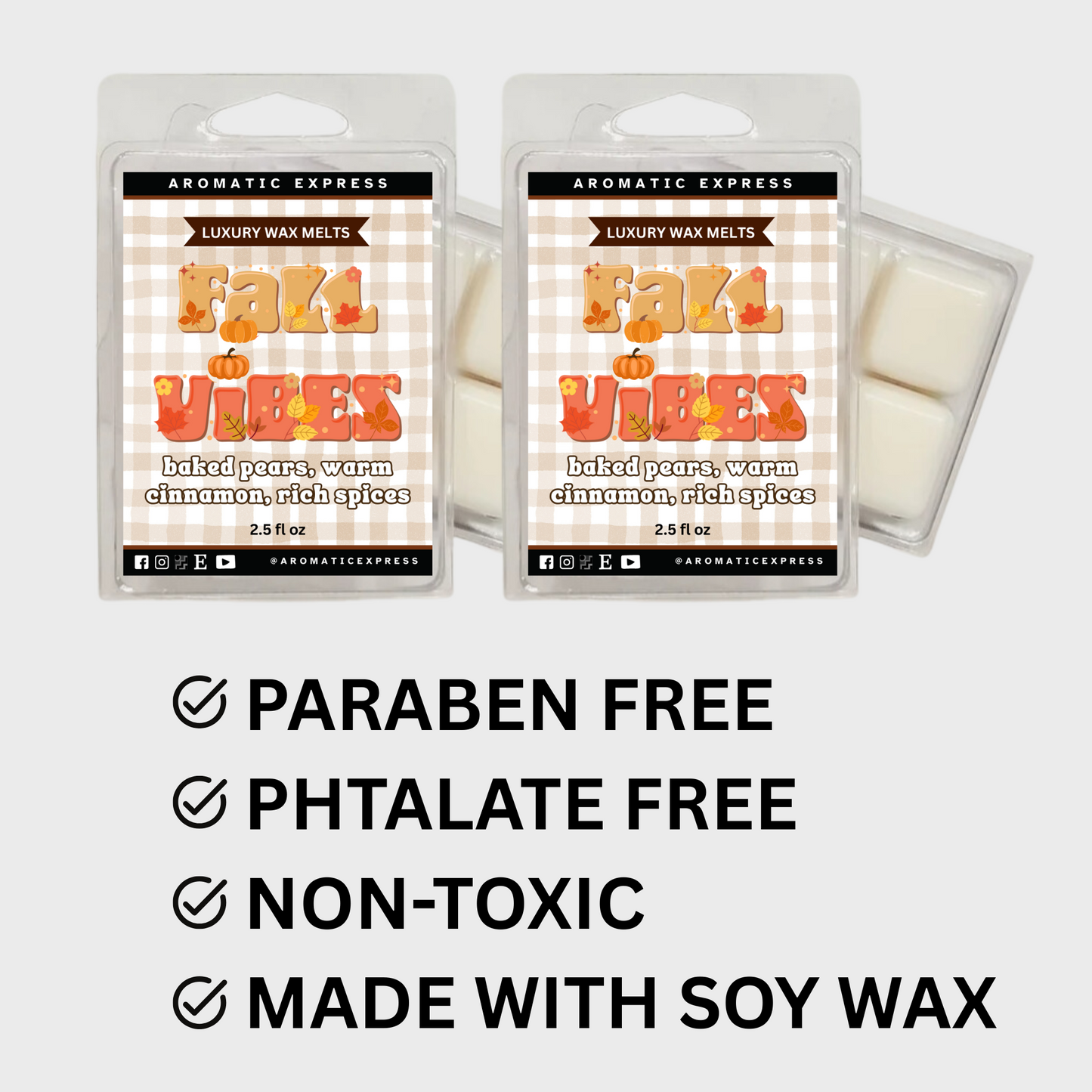 Fall Vibes Baked Pear & Cinnamon Luxury Wax Melt