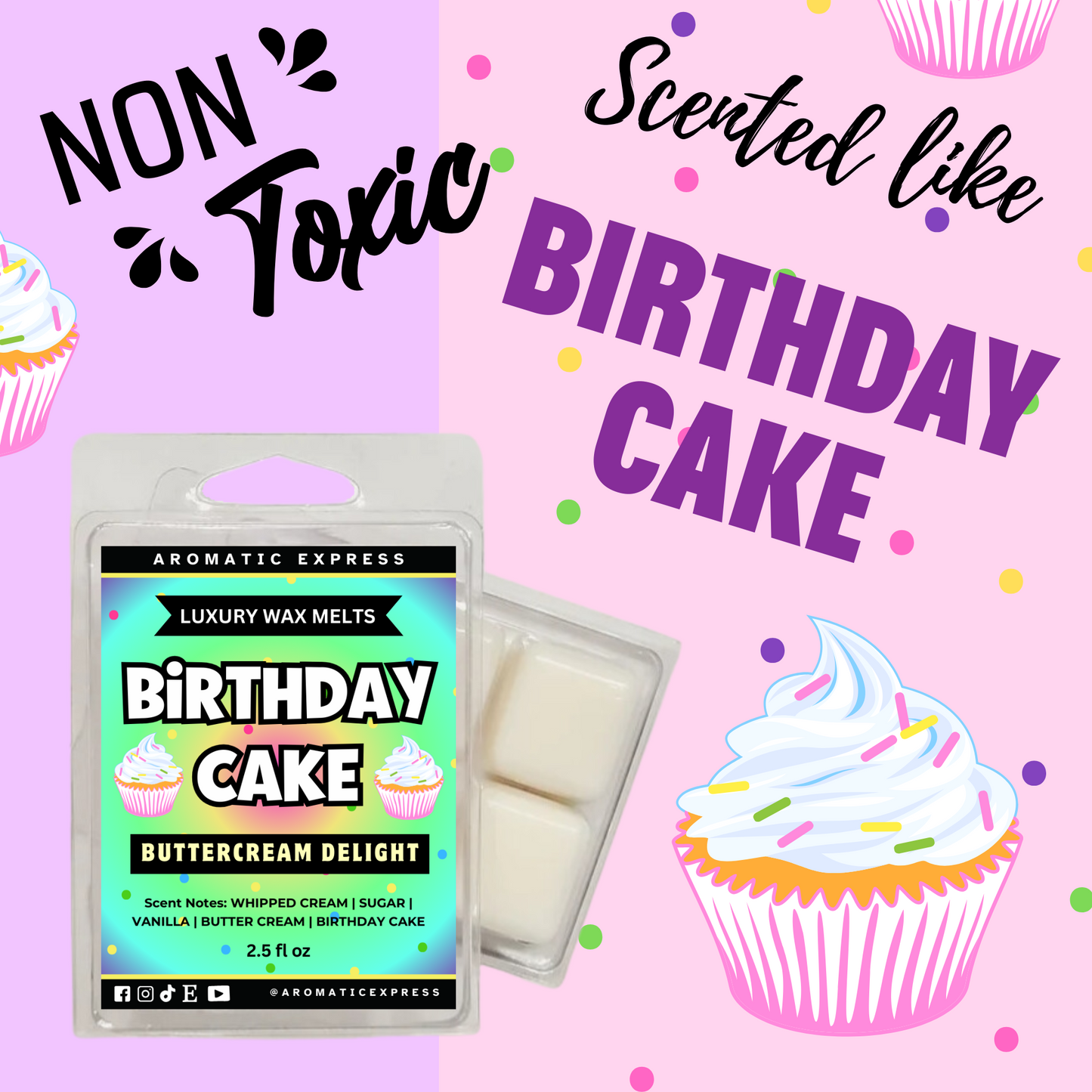 Birthday Cake Buttercream Frosting Luxury Wax Melt