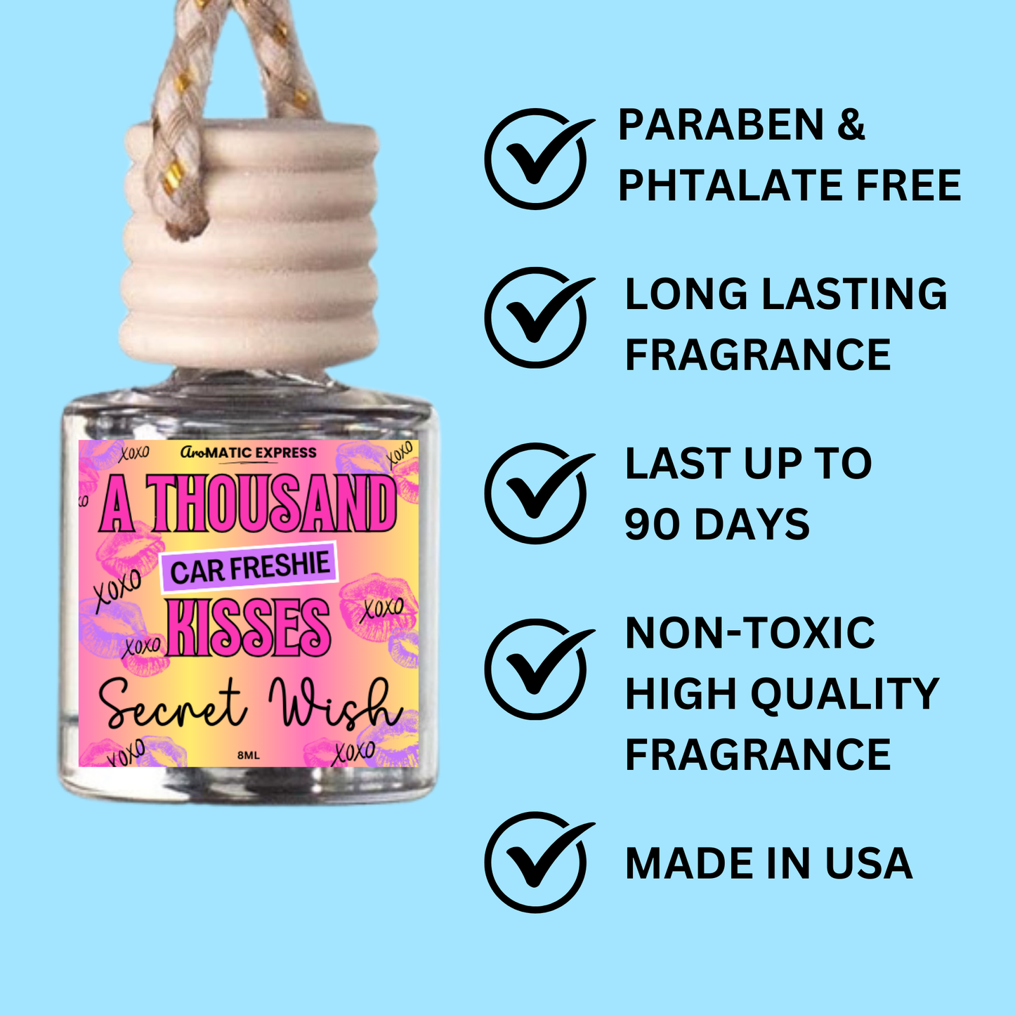 1,000 Kisses Scented Car Freshie