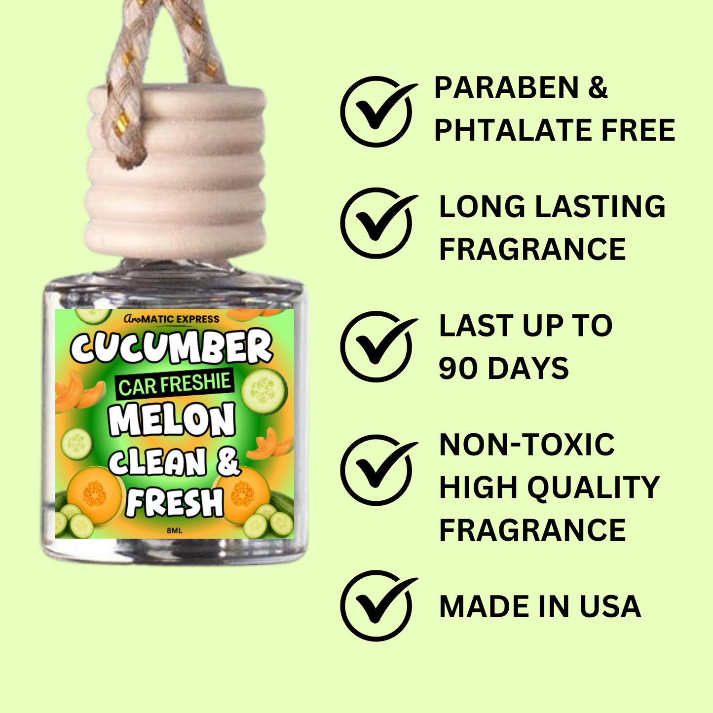 Cucumber Melon Scented Car Freshie