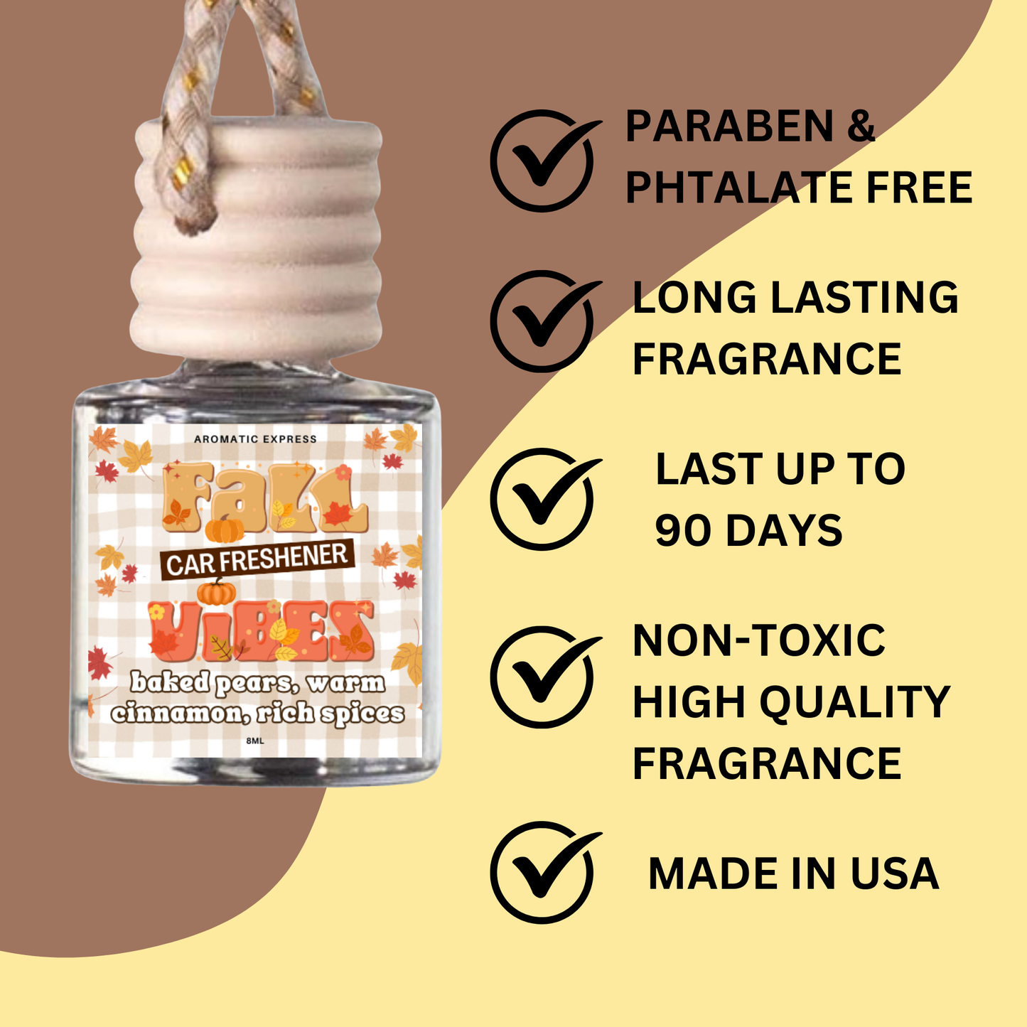 Fall Vibes Baked Pear & Cinnamon Car Freshie