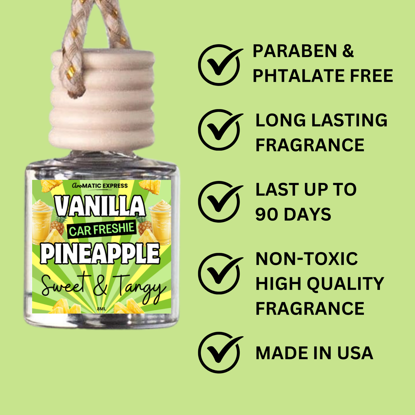 Vanilla Pineapple Scented Car Freshie