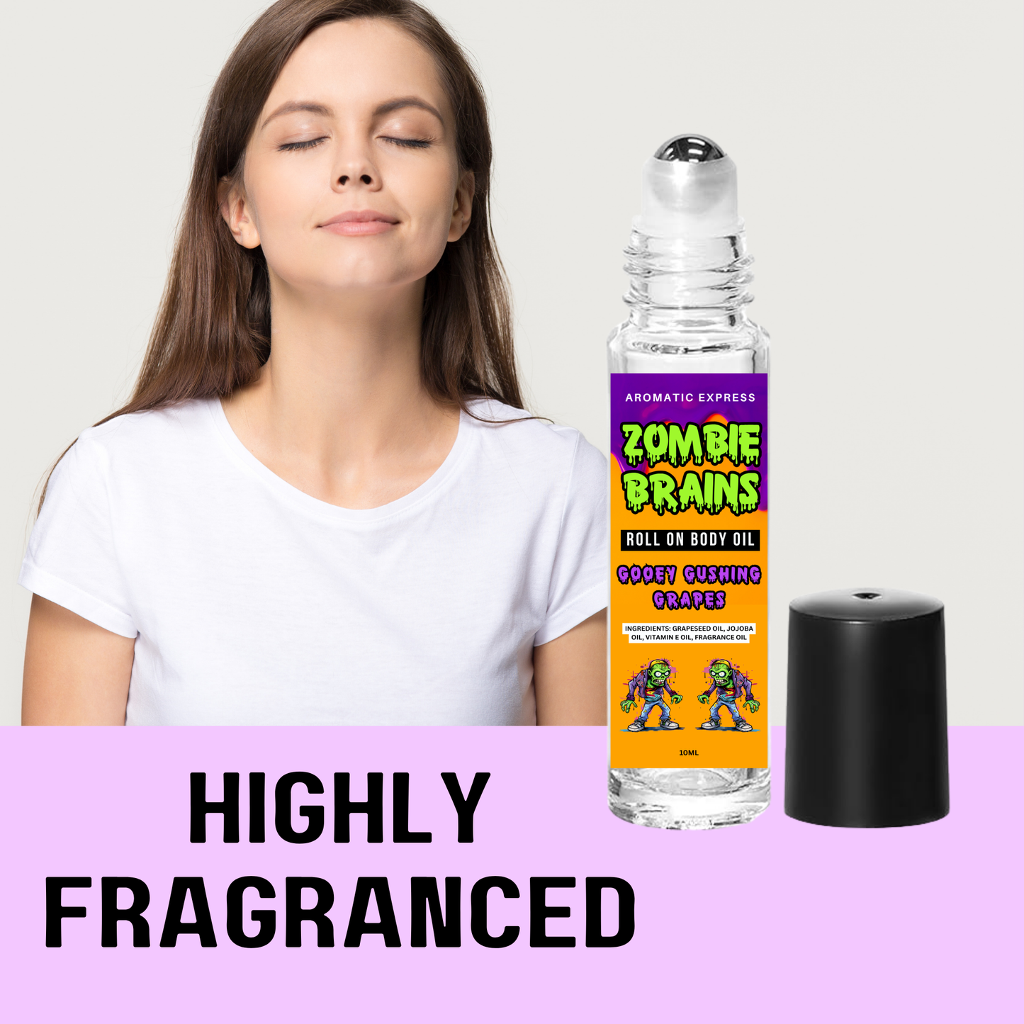 Zombie Brains Gushing Grapes Roll On Body Oil