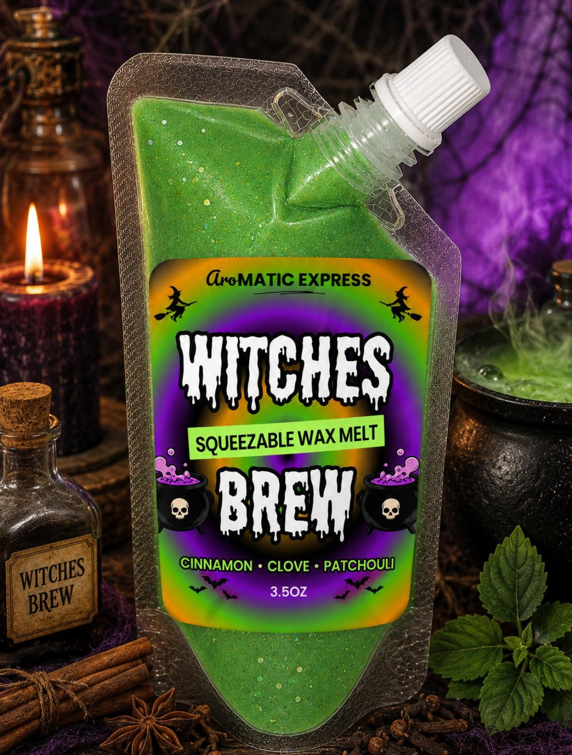 Witches Brew Cinnamon, Clove, Patchouli Squeezable Wax Melt