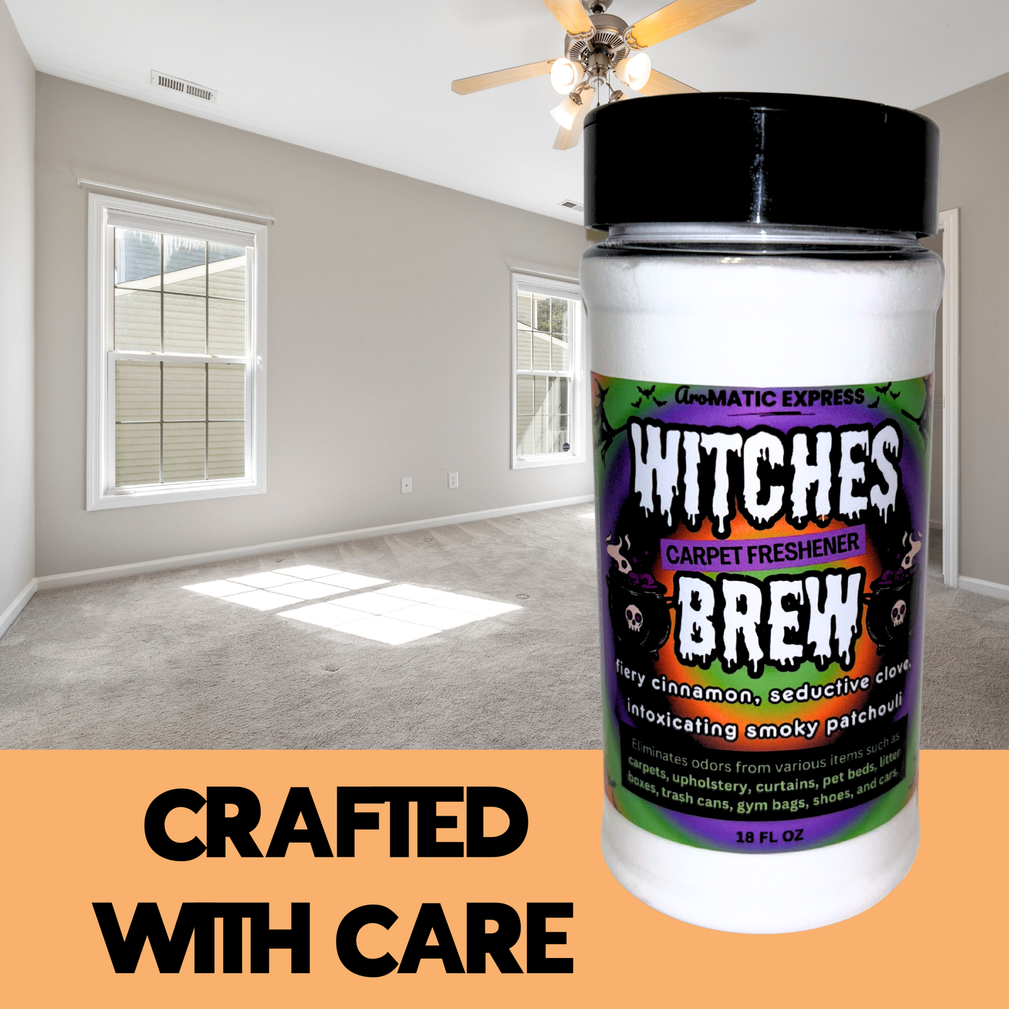Witches Brew Carpet Freshener | 18oz Sprinkle Jar | Odor Eliminator Powder