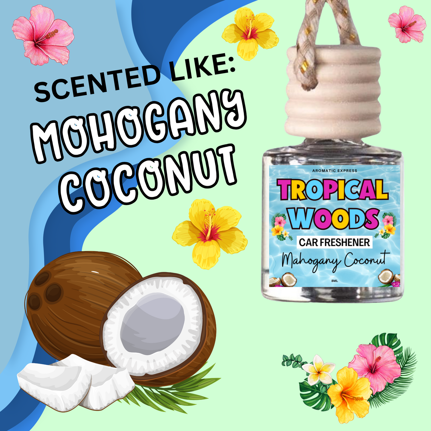 Mahogany Coconut Car Freshie