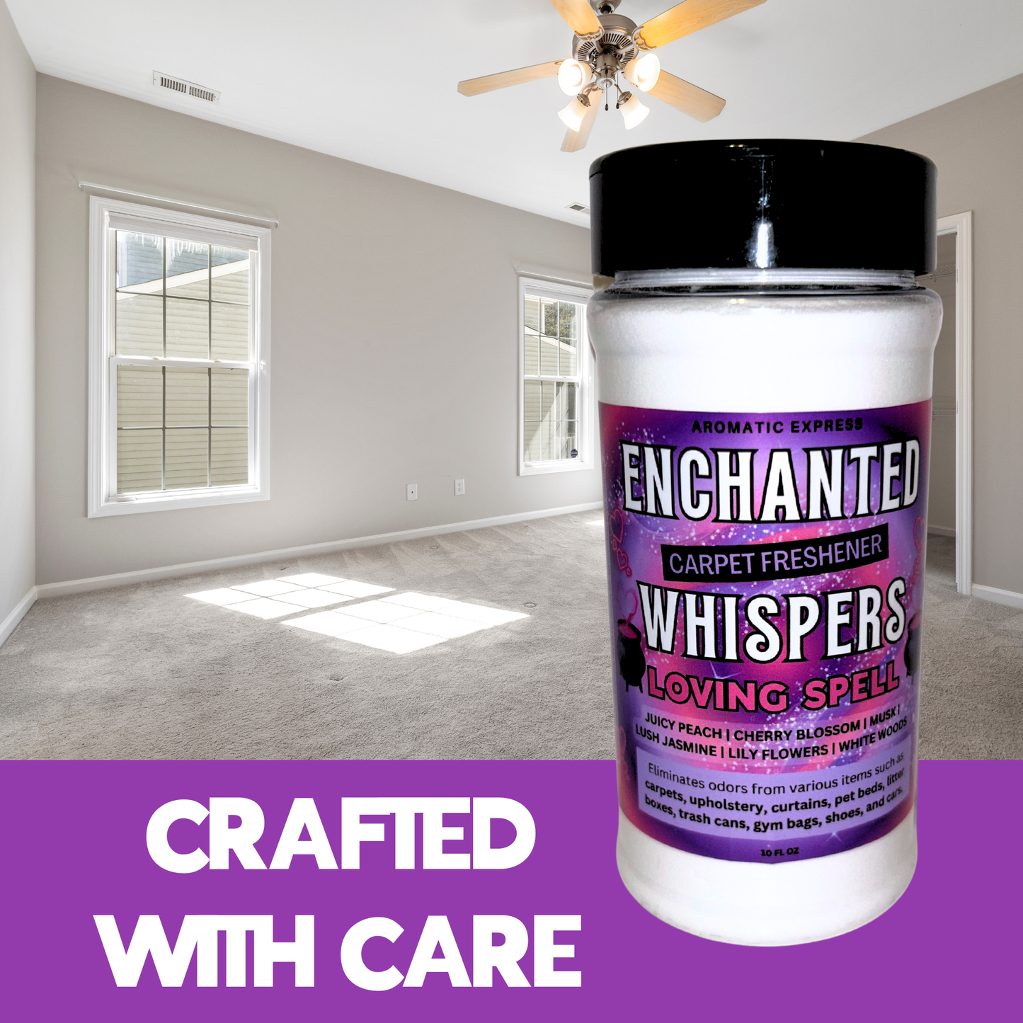 Loving Spell Carpet Freshener | 18oz Sprinkle Jar | Odor Eliminator Powder