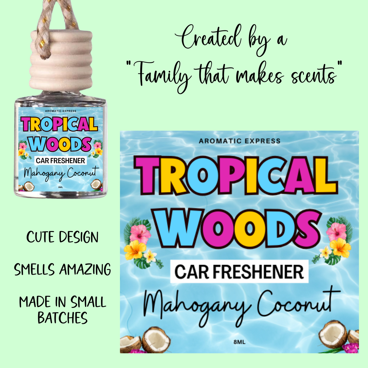 Mahogany Coconut Car Freshie