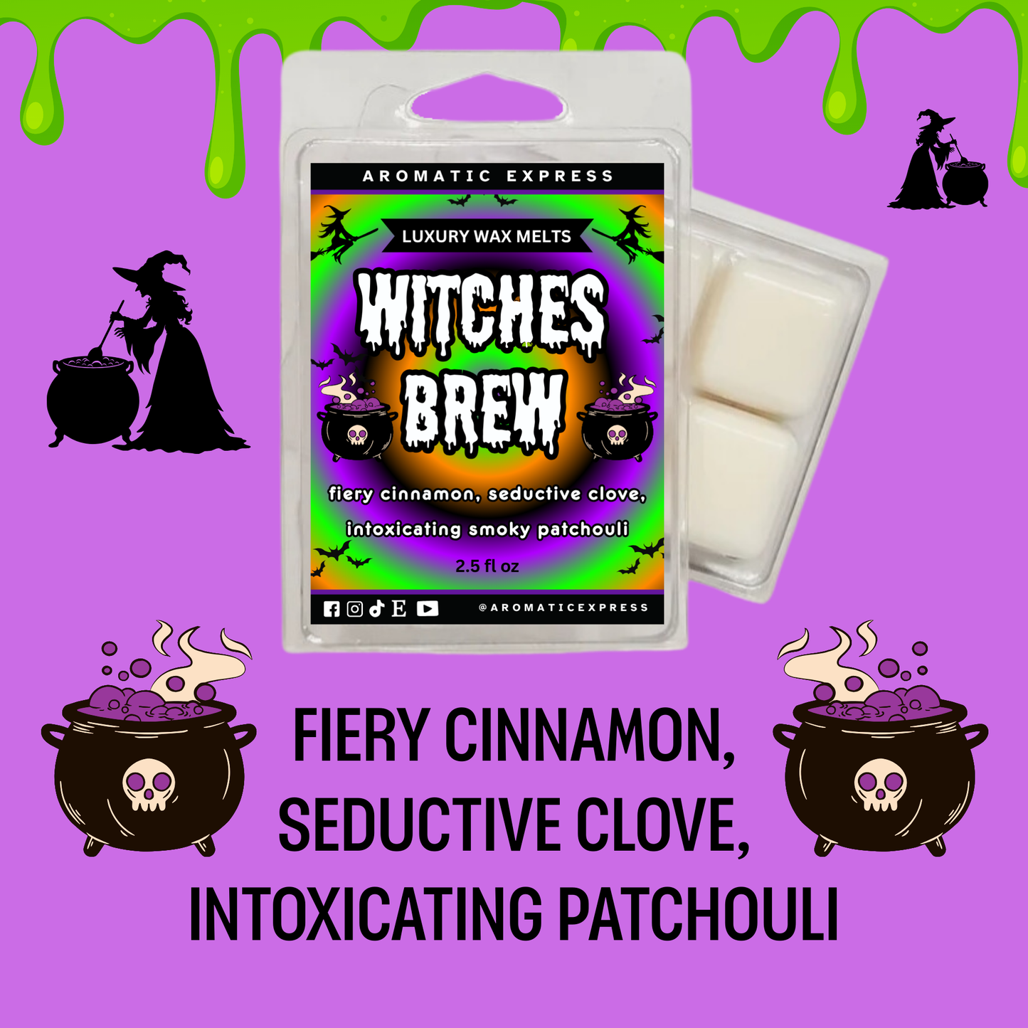Witches Brew Patchouli, Cinnamon, Clove Luxury Wax Melt