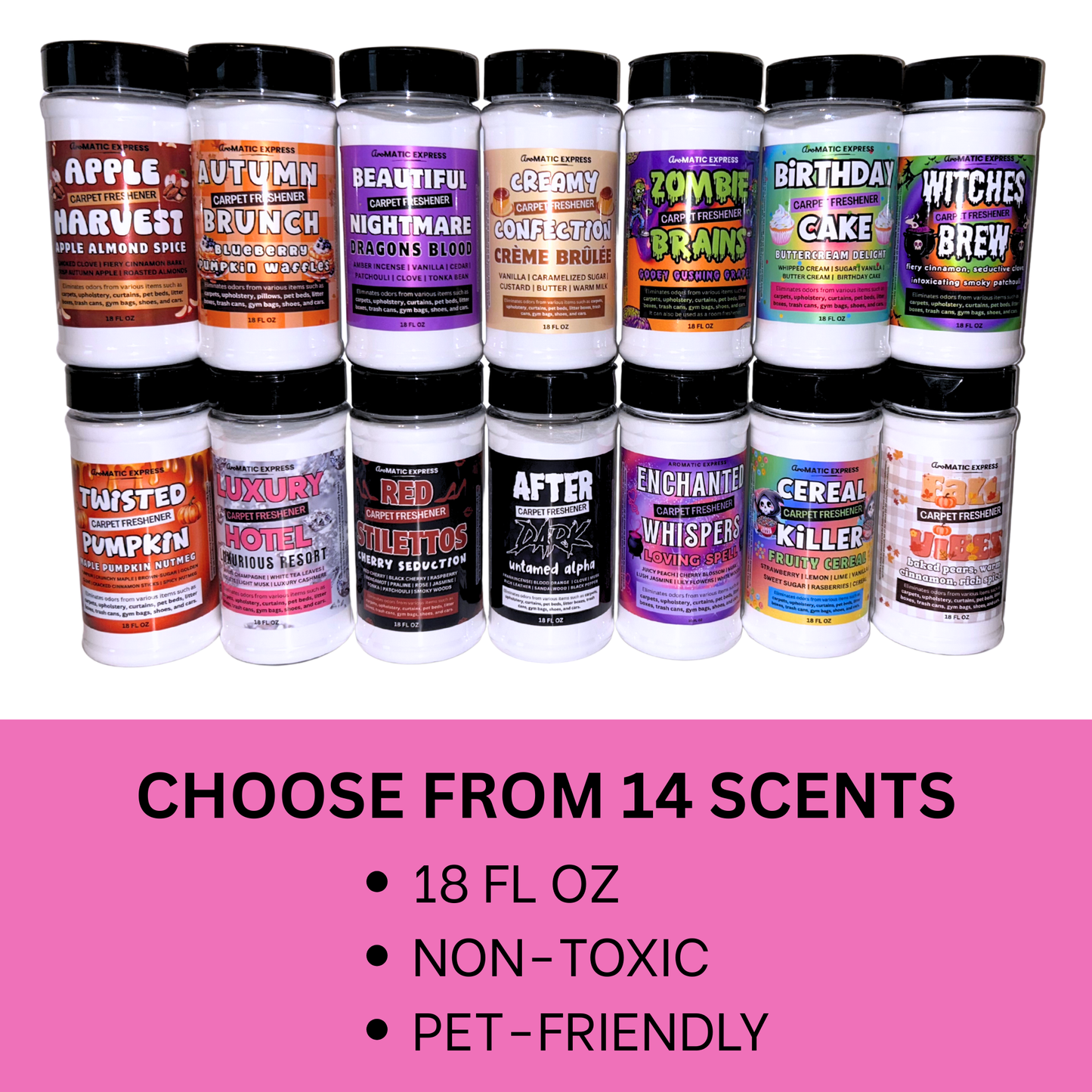 Luxury Hotel Carpet Freshener | 18oz Sprinkle Jar | Odor Eliminator Powder