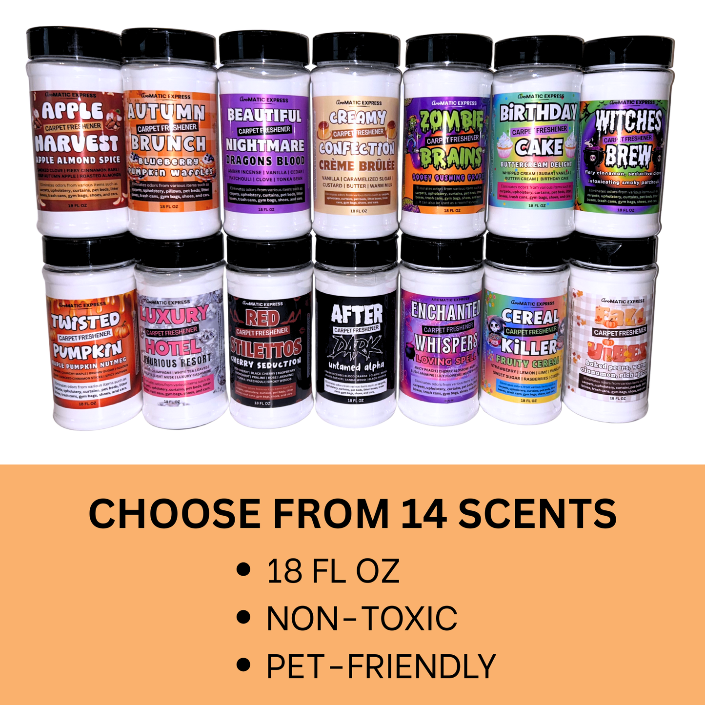 Creme Brulee Carpet Freshener | 10oz Sprinkle Jar | Odor Eliminator Powder