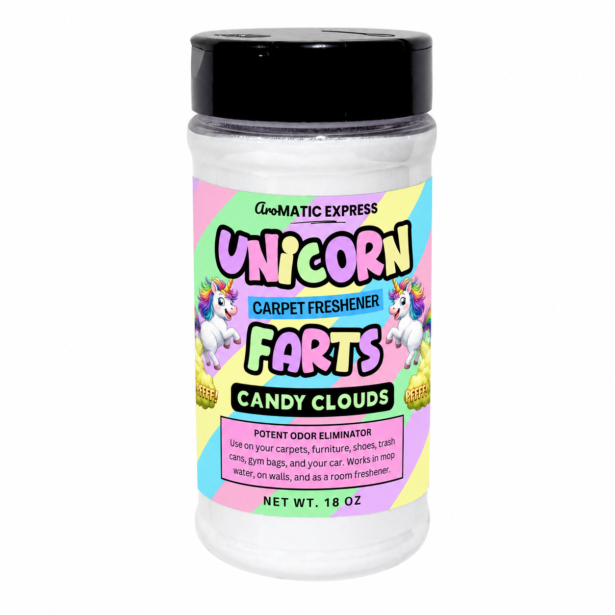 Unicorn Farts | 18 oz Sprinkle Jar | Odor Eliminator Powder