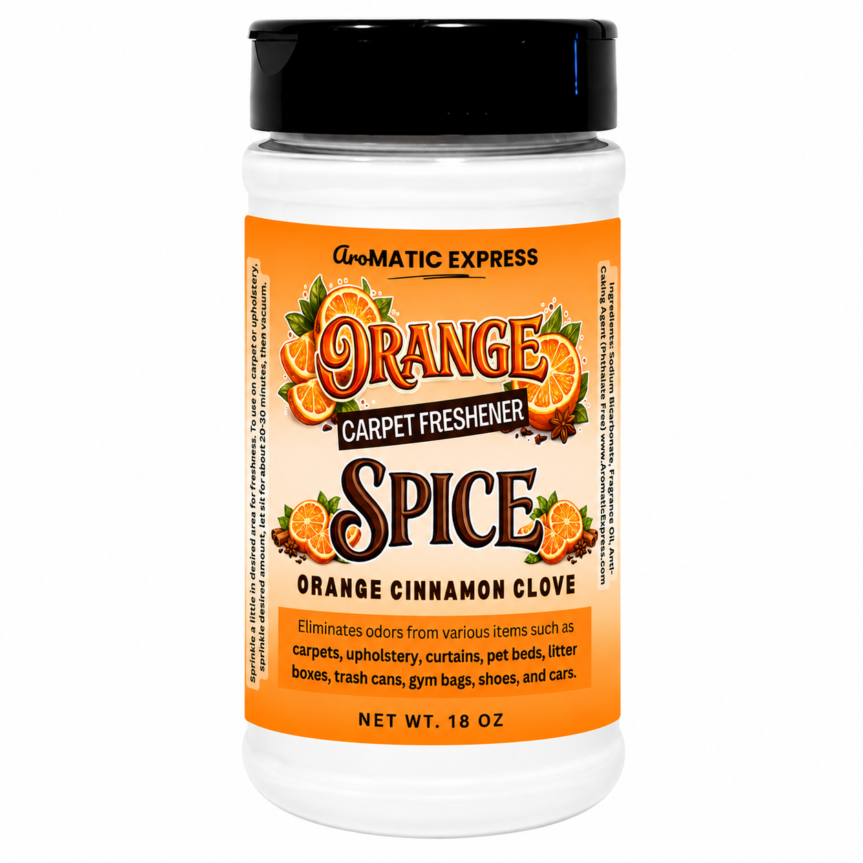 Orange Spice Carpet Freshener | 18oz Jar | Odor Eliminator Power