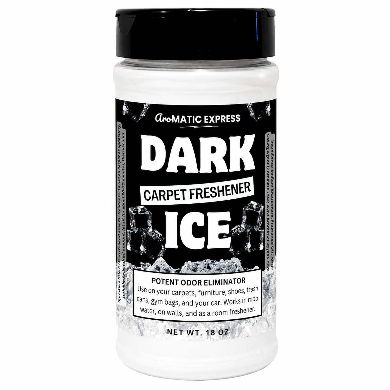 Dark Ice Carpet Freshener | 18 oz Sprinkle Jar | Odor Eliminator Powder