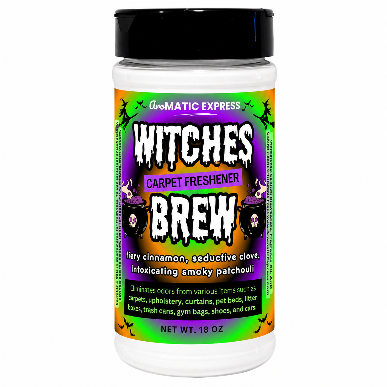Witches Brew Cinnamon, Clove, Patchouli Carpet Freshener | 18 oz Sprinkle Jar | Odor Eliminator Powder