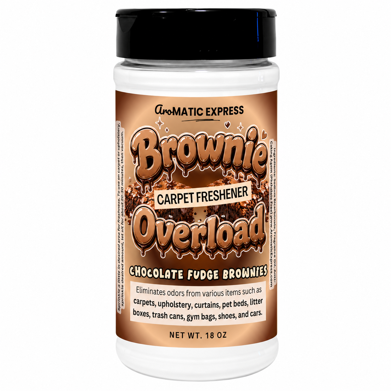 Brownie Overload Carpet Freshener | 18 oz Sprinkle Jar | Odor Eliminator Powder