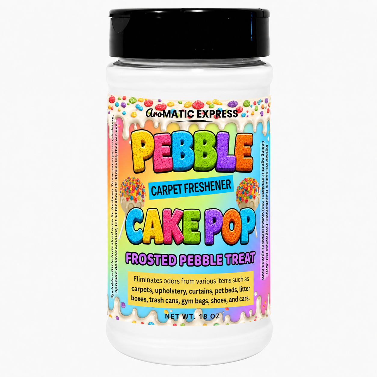 Pebble Cake Pop Carpet Freshener | 18oz Jar | Odor Eliminator Power