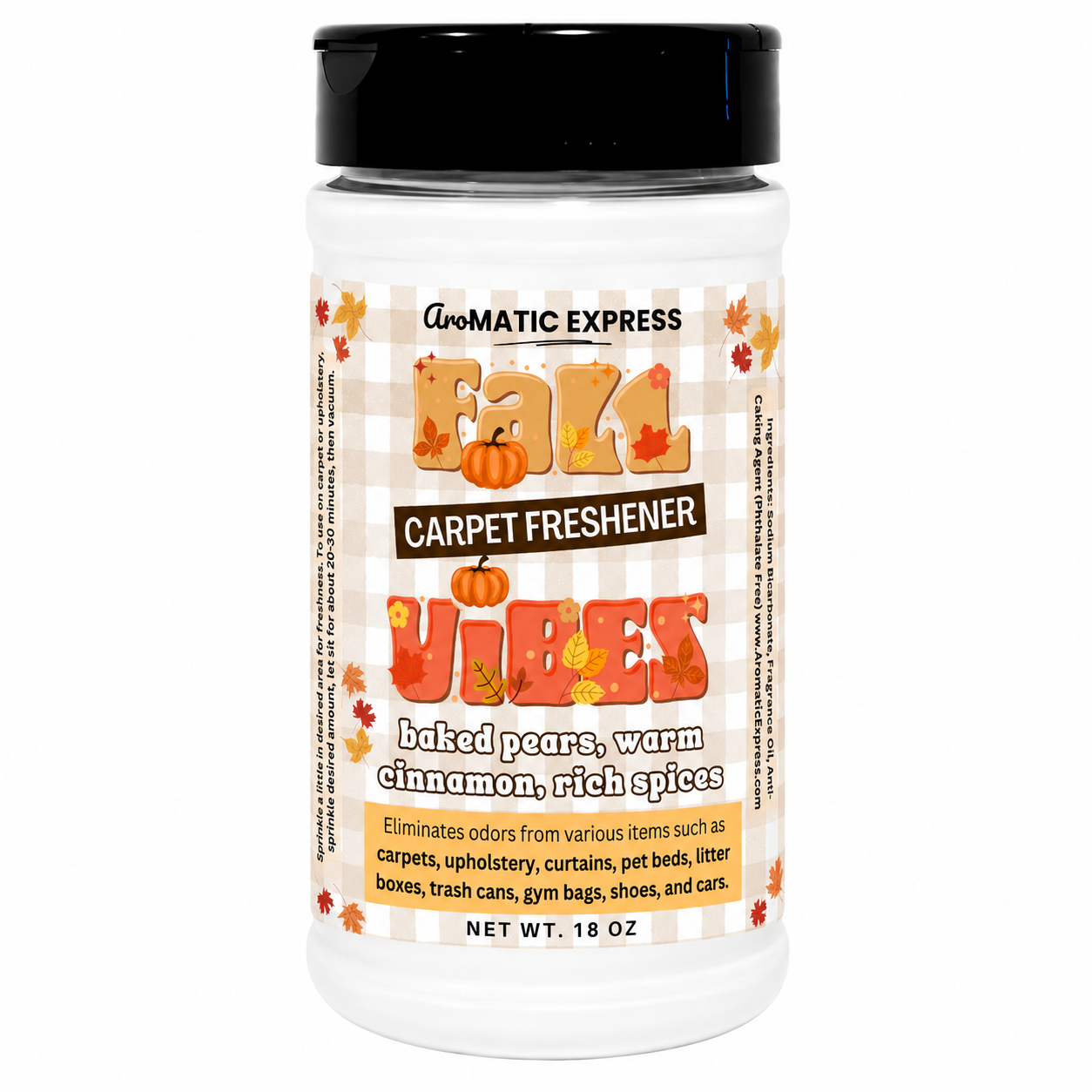 Fall Vibes Baked Pear and Cinnamon Carpet Freshener | 18oz Jar | Odor Eliminator Power